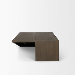 West Medium Brown Oak Wood Rectangular Coffee Table - Ornate Home