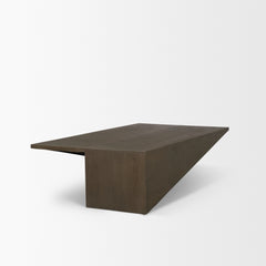 West Medium Brown Oak Wood Rectangular Coffee Table - Ornate Home