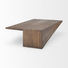 West Medium Brown Wooden Angled Coffee Table - Ornate Home