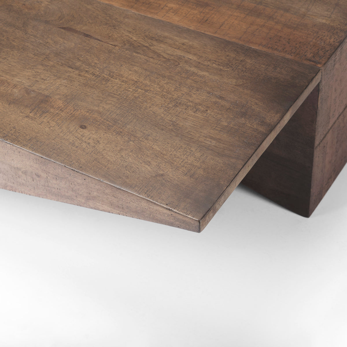 West Medium Brown Wooden Angled Coffee Table - Ornate Home