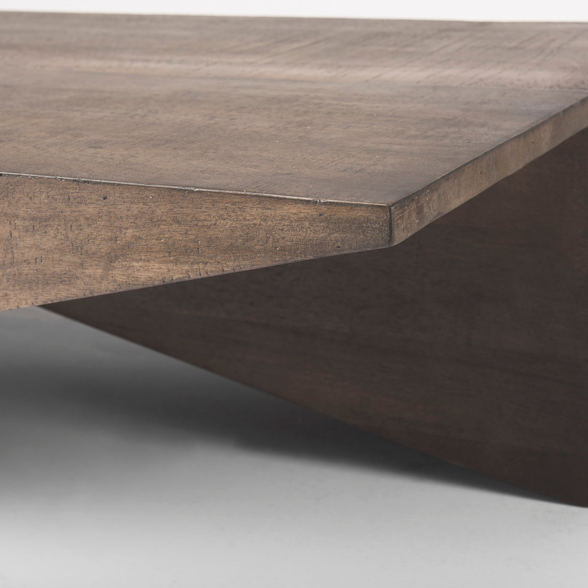 West Medium Brown Wooden Angled Coffee Table - Ornate Home
