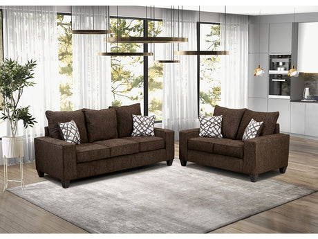 West action Chocolate Sofa & Loveseat - Ornate Home