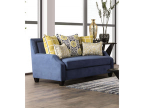 West brompton Navy/Yellow Loveseat - Ornate Home