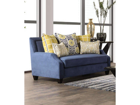 West brompton Navy/Yellow Loveseat - Ornate Home