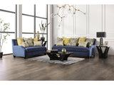 West brompton Navy/Yellow Sofa & Loveseat - Ornate Home