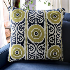 West brompton Navy/Yellow Sofa - Ornate Home