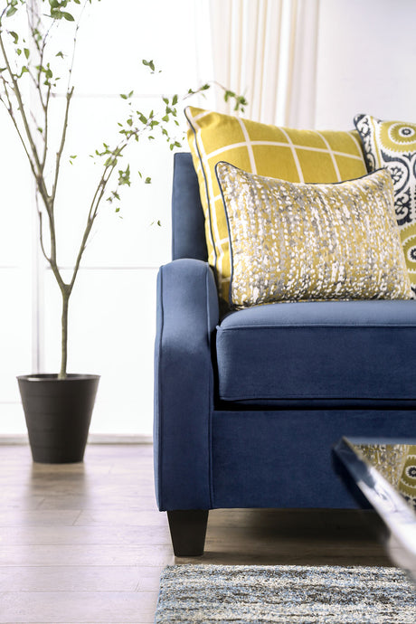 West brompton Navy/Yellow Sofa - Ornate Home