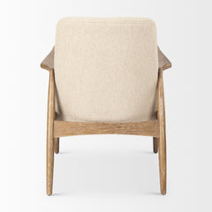Westan Cream/Light Brown Boucle Fabric Wood Accent Chair - Ornate Home