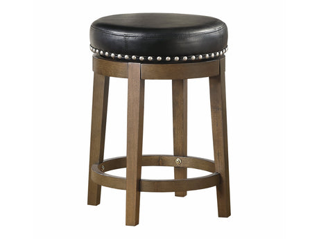 Westby Black/Brown Round Swivel Counter Height Stool (Set of 2) - Ornate Home
