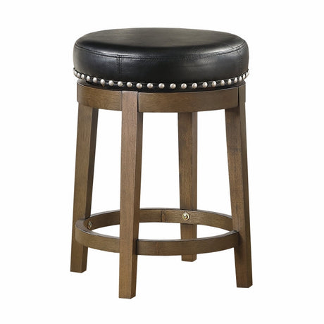Westby Black/Brown Round Swivel Counter Height Stool (Set of 2) - Ornate Home
