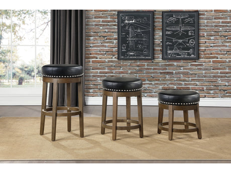 Westby Black/Brown Round Swivel Pub Height Stool (Set of 2) - Ornate Home