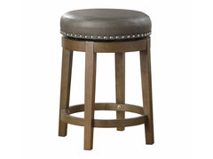 Westby Gray/Brown Round Swivel Counter Height Stool (Set of 2) - Ornate Home