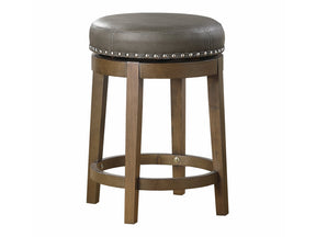 Westby Gray/Brown Round Swivel Counter Height Stool (Set of 2) - Ornate Home