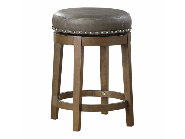 Westby Gray/Brown Round Swivel Counter Height Stool (Set of 2) - Ornate Home