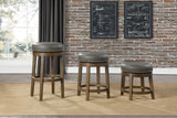 Westby Gray/Brown Round Swivel Counter Height Stool (Set of 2) - Ornate Home