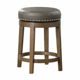 Westby Gray/Brown Round Swivel Counter Height Stool (Set of 2) - Ornate Home