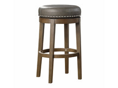 Westby Gray/Brown Round Swivel Pub Height Stool (Set of 2) - Ornate Home
