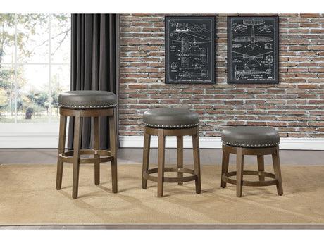 Westby Gray/Brown Round Swivel Pub Height Stool (Set of 2) - Ornate Home