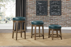 Westby Green/Brown Round Swivel Counter Height Stool (Set of 2) - Ornate Home