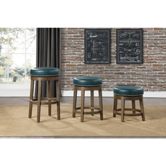 Westby Green/Brown Round Swivel Counter Height Stool (Set of 2) - Ornate Home