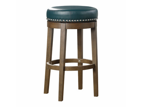 Westby Green/Brown Round Swivel Pub Height Stool (Set of 2) - Ornate Home