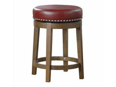 Westby Red/Brown Round Swivel Counter Height Stool (Set of 2) - Ornate Home