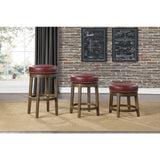 Westby Red/Brown Round Swivel Counter Height Stool (Set of 2) - Ornate Home