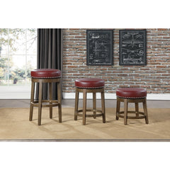 Westby Red/Brown Round Swivel Counter Height Stool (Set of 2) - Ornate Home