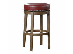 Westby Red/Brown Round Swivel Pub Height Stool (Set of 2) - Ornate Home