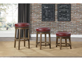 Westby Red/Brown Round Swivel Pub Height Stool (Set of 2) - Ornate Home