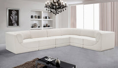 Westcoast Cream 128" Boucle Fabric Upholstered 6pc. Modular Sectional - Ornate Home