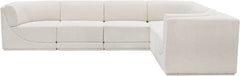 Westcoast Cream 128" Boucle Fabric Upholstered 6pc. Modular Sectional - Ornate Home