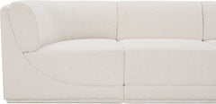 Westcoast Cream 128" Boucle Fabric Upholstered 6pc. Modular Sectional - Ornate Home