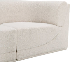 Westcoast Cream 128" Boucle Fabric Upholstered 6pc. Modular Sectional - Ornate Home