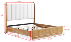 Westcott Cerused Natural King Upholstered Panel Bed - Ornate Home