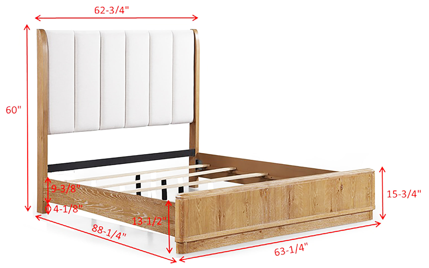 Westcott Cerused Natural Upholstered Panel Bedroom Set - Ornate Home