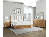 Westcott Cerused Natural Upholstered Panel Bedroom Set - Ornate Home