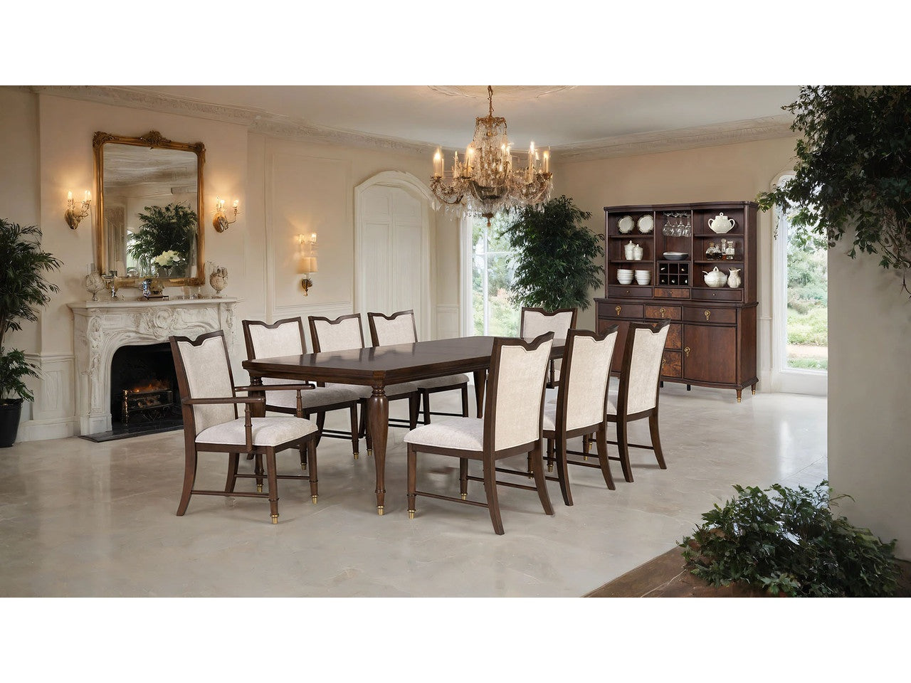 Westerham Dark Cherry Dining Table w/ 18" Leaf - Ornate Home