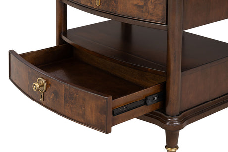 Westerham Dark Cherry Nightstand w/ Power Outlet & LED - Ornate Home