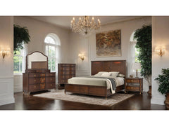 Westerham Dark Cherry Queen Bed - Ornate Home