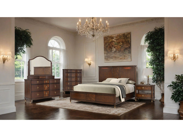 Westerham Dark Cherry Queen Bed - Ornate Home
