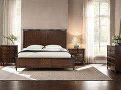 Westerham Dark Cherry Queen Bed - Ornate Home