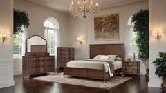 Westerham Dark Cherry Queen Bed - Ornate Home