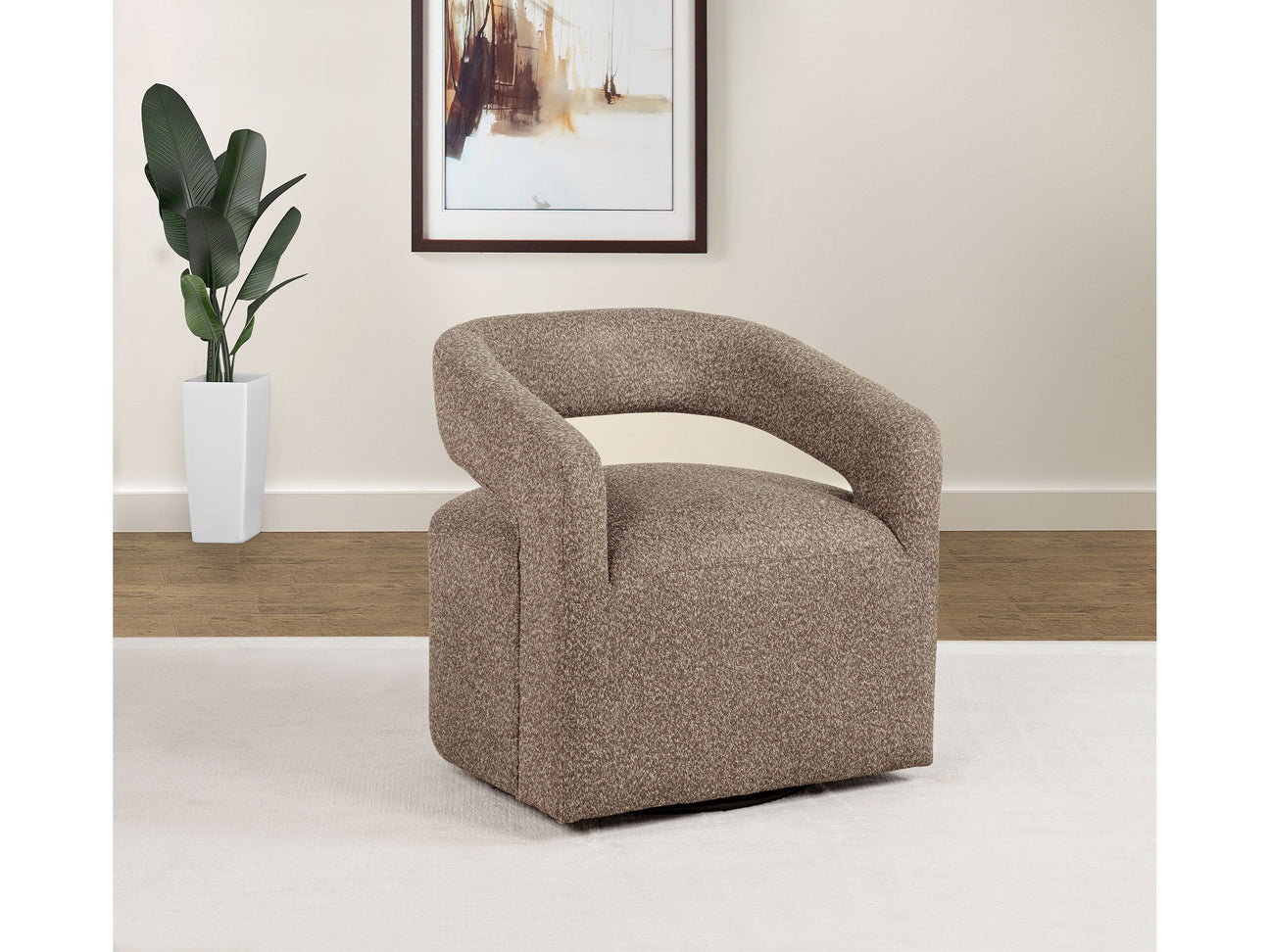 Westhill Rocky Road Boucle Upholstered Swivel Accent Chair - Ornate Home