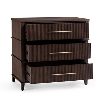 Westlake Auburn Walnut 3 Drawer Chest - Ornate Home