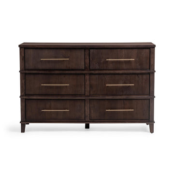 Westlake Auburn Walnut 6 Drawer Dresser - Ornate Home