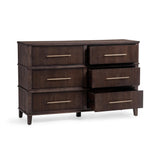 Westlake Auburn Walnut 6 Drawer Dresser - Ornate Home