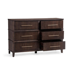 Westlake Auburn Walnut 6 Drawer Dresser - Ornate Home