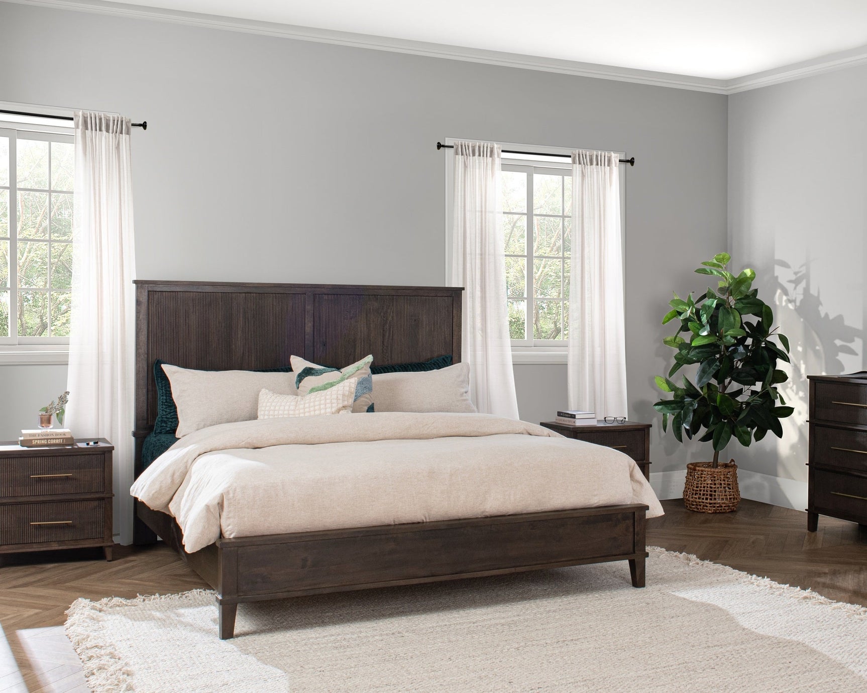 Westlake Auburn Walnut King Bed - Ornate Home