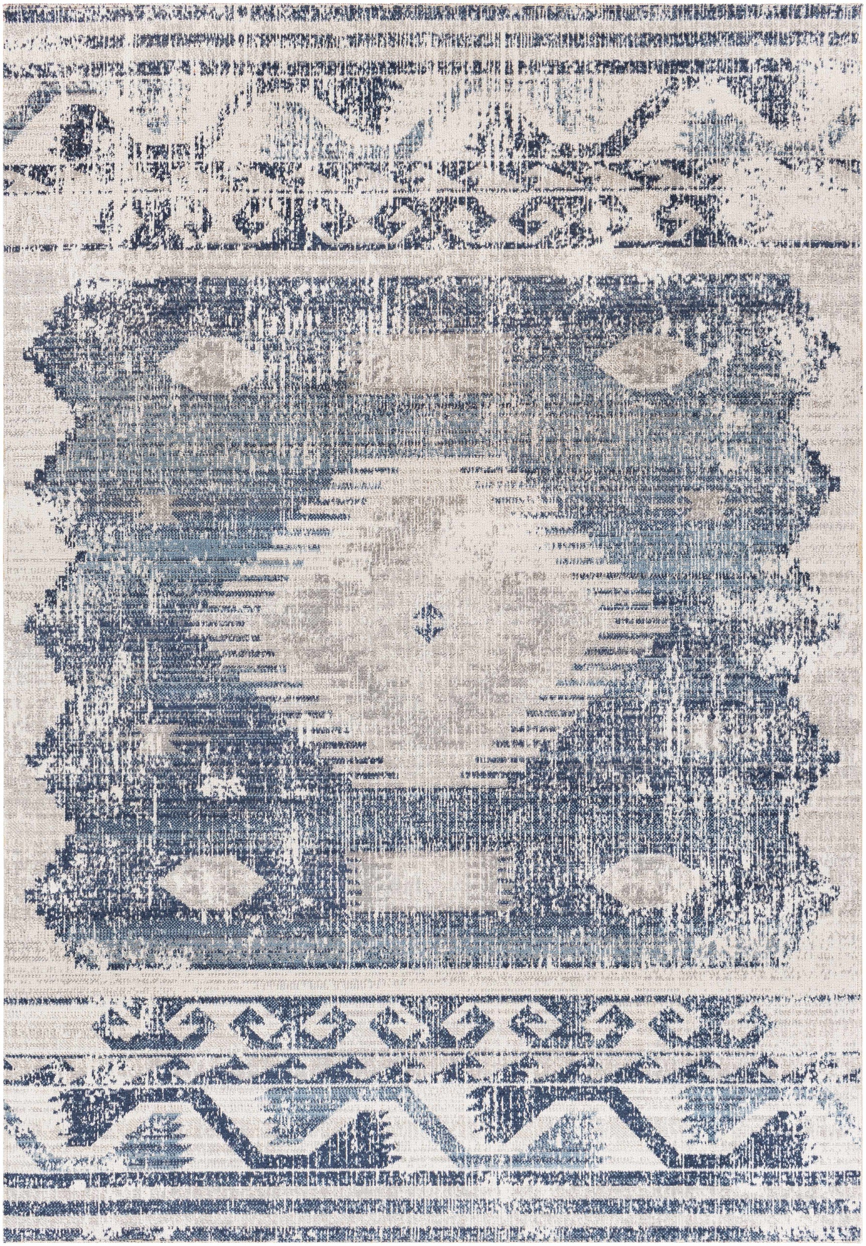 Westmount Denim Aztec Outdoor Area Rug - Ornate Home